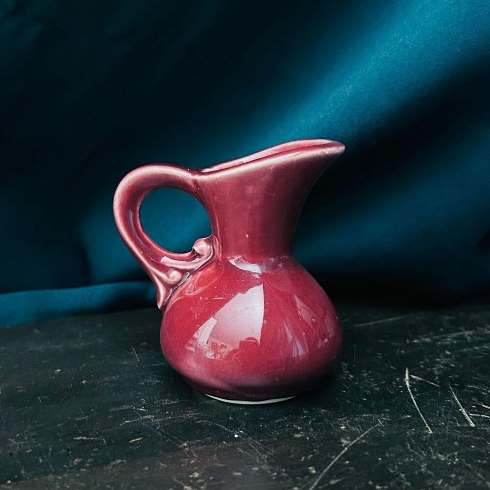 Vintage SHAWNEE Miniature Burgundy Pitcher